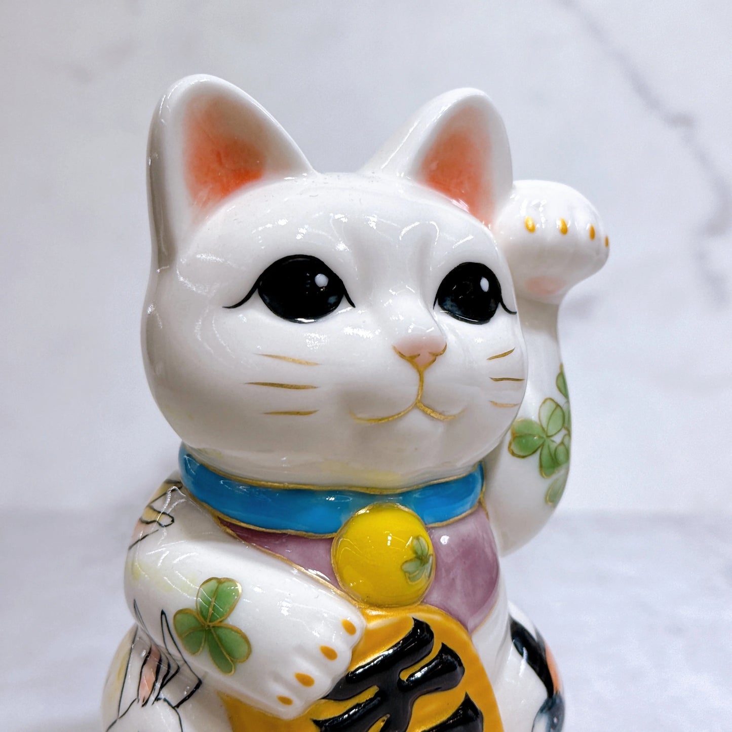日本清水燒招財貓 色繪 兔