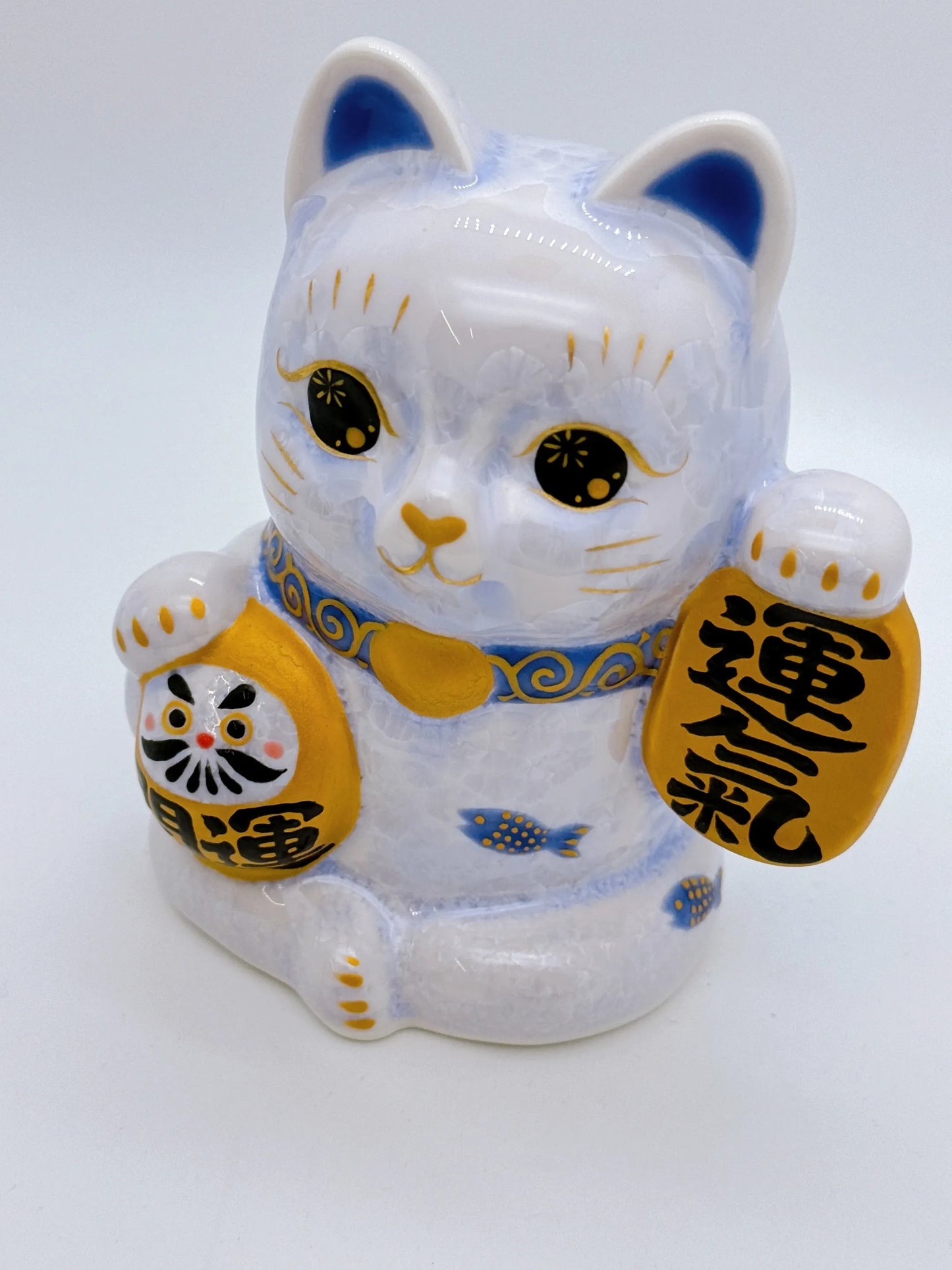 日本清水燒招財貓 達摩 花結晶 藤 運氣