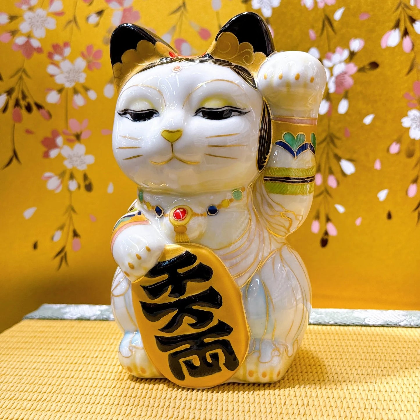 日本清水烧招财猫 仫绘 观音