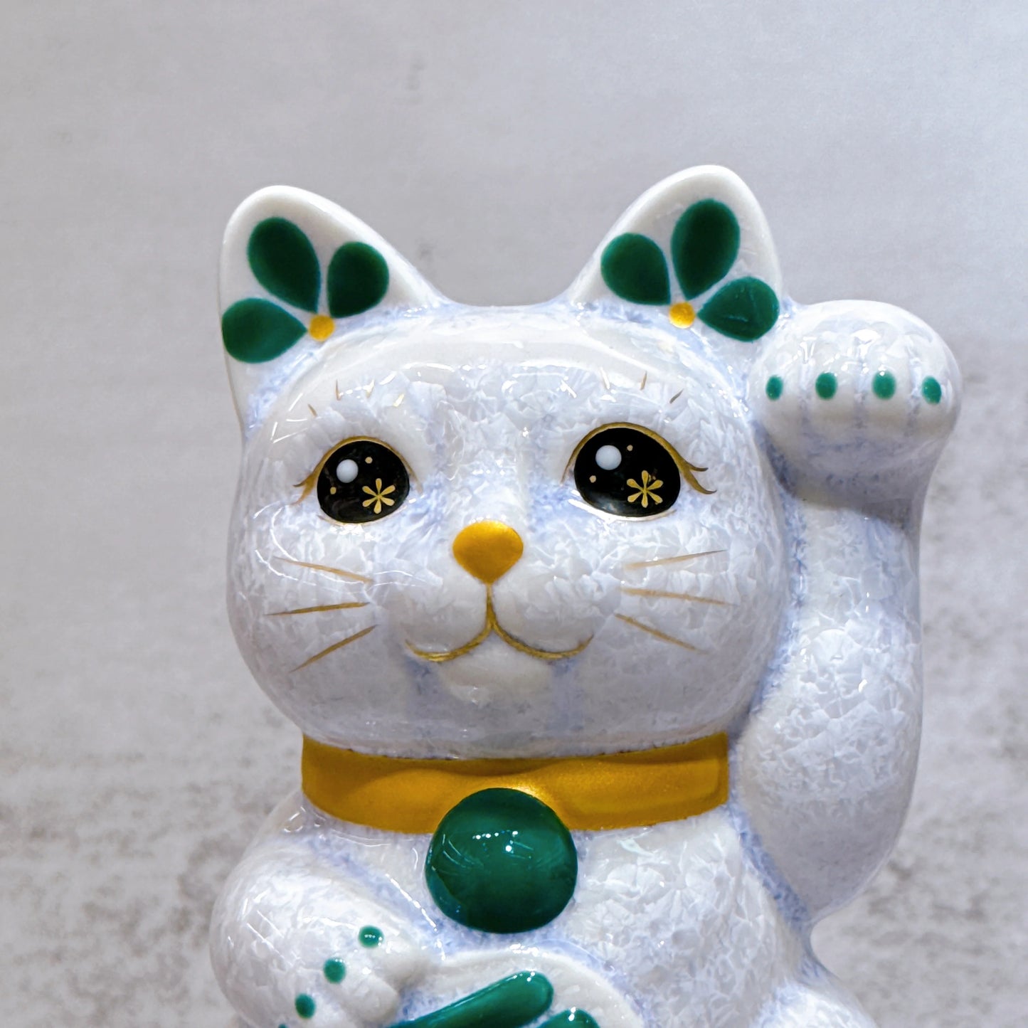 日本清水燒招財貓 花結晶 藤 千万両 左