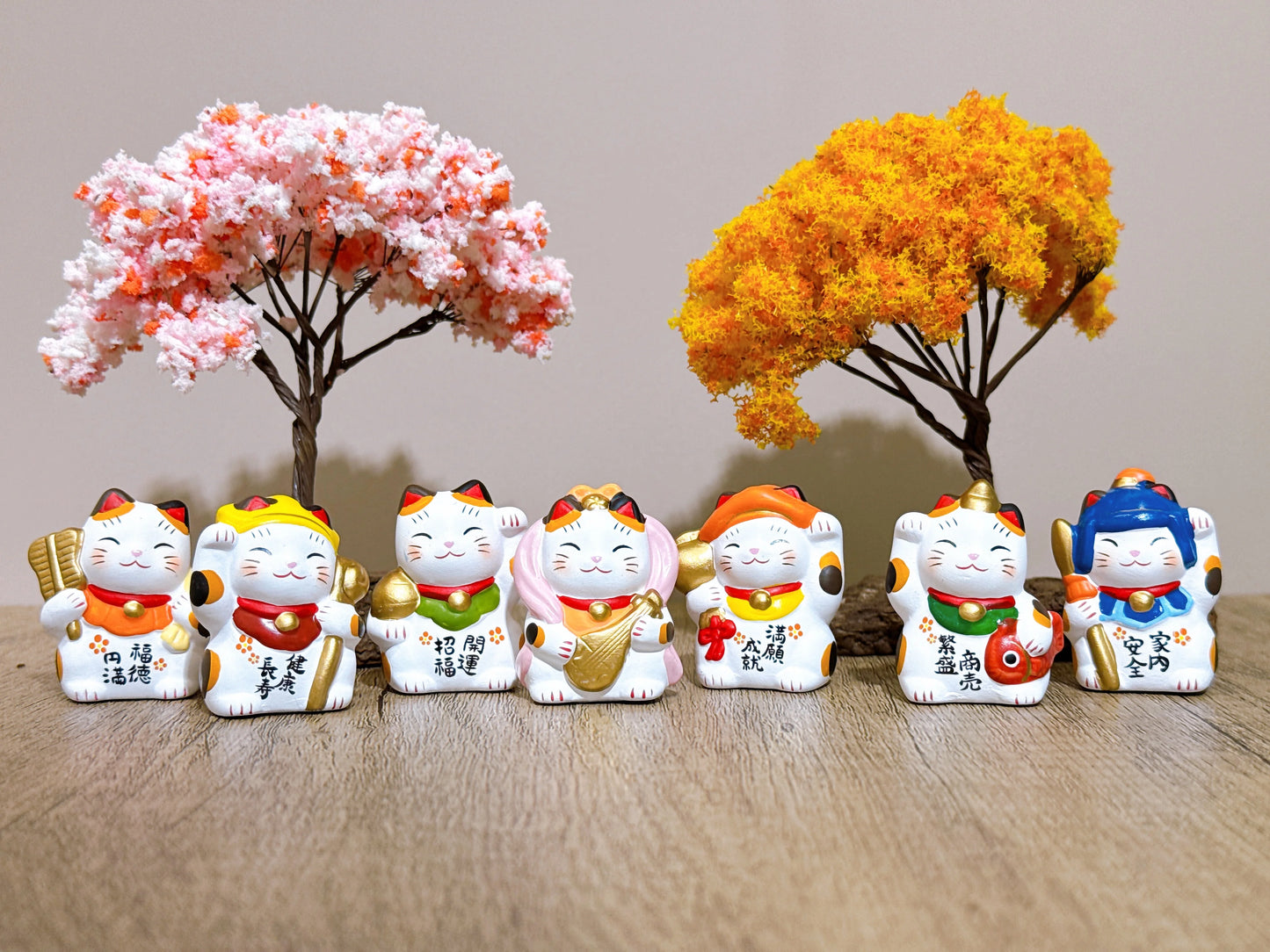 日本錦彩七福神招財貓 套裝 小號