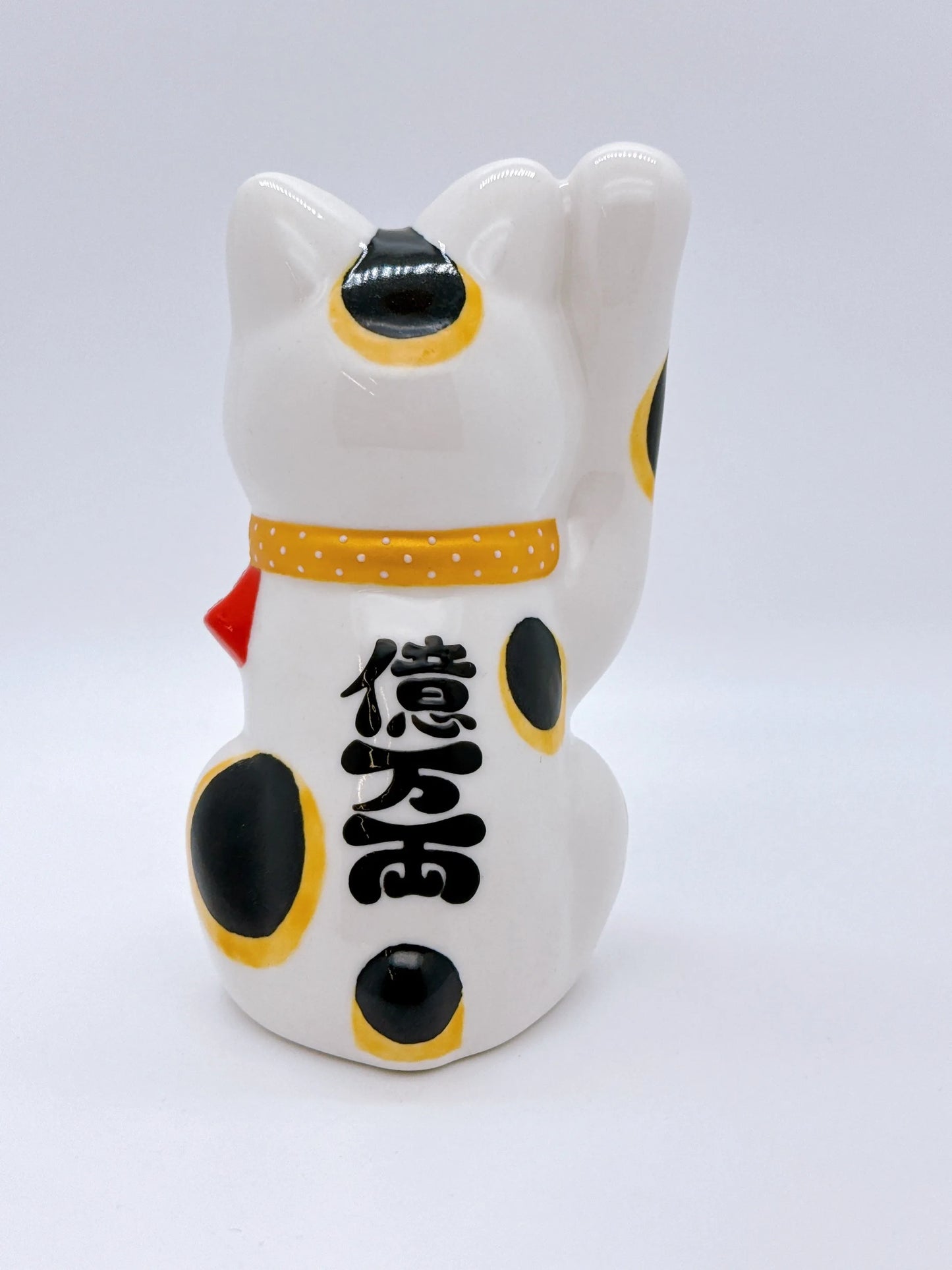 日本清水燒招財貓 色繪 三毛