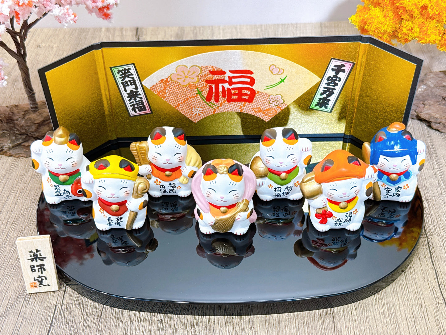 日本錦彩七福神招財貓 套裝 小號
