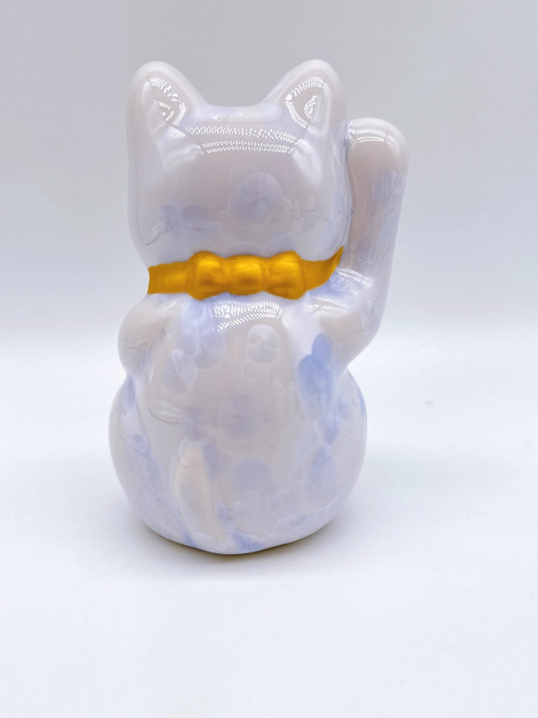 日本清水烧招财猫 花结晶 藤 亿万两 右