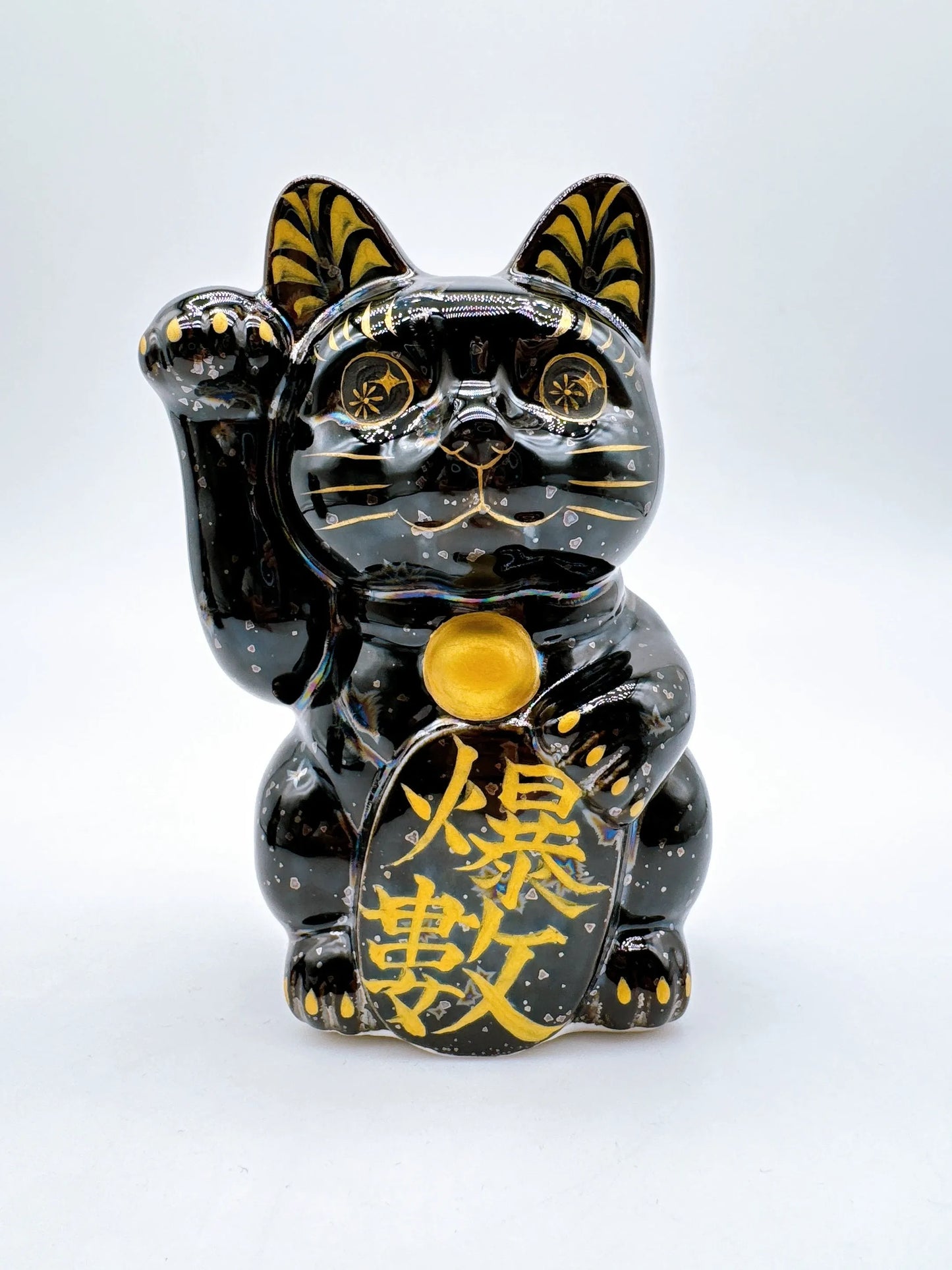 日本清水燒招財貓 星結晶 爆數 金 右