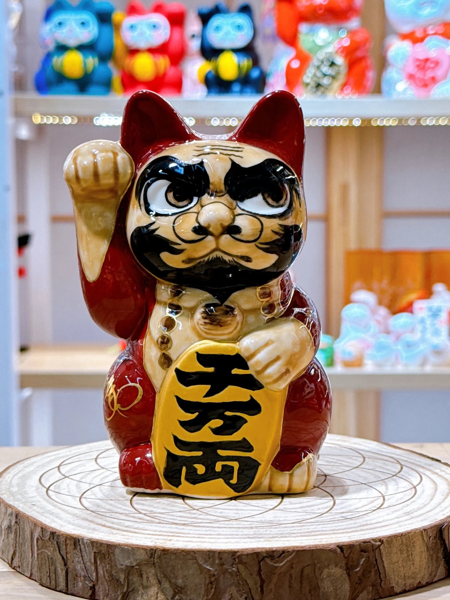 日本清水烧招财猫 达摩大师