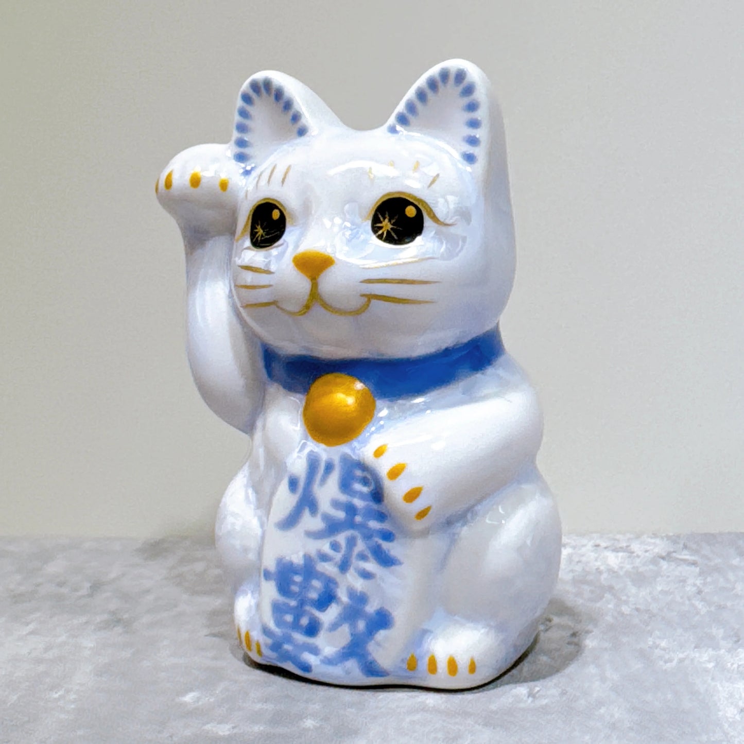日本清水燒招財貓 花結晶 爆數 右 特小