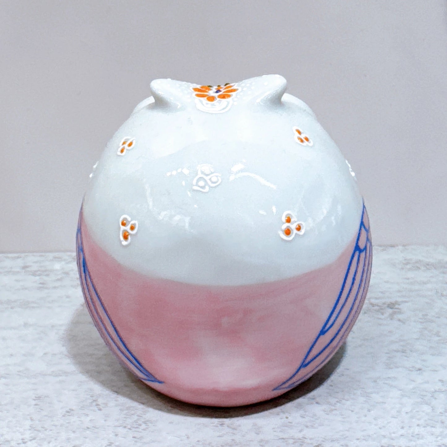 日本九谷燒貓頭鷹 白盛粉羽