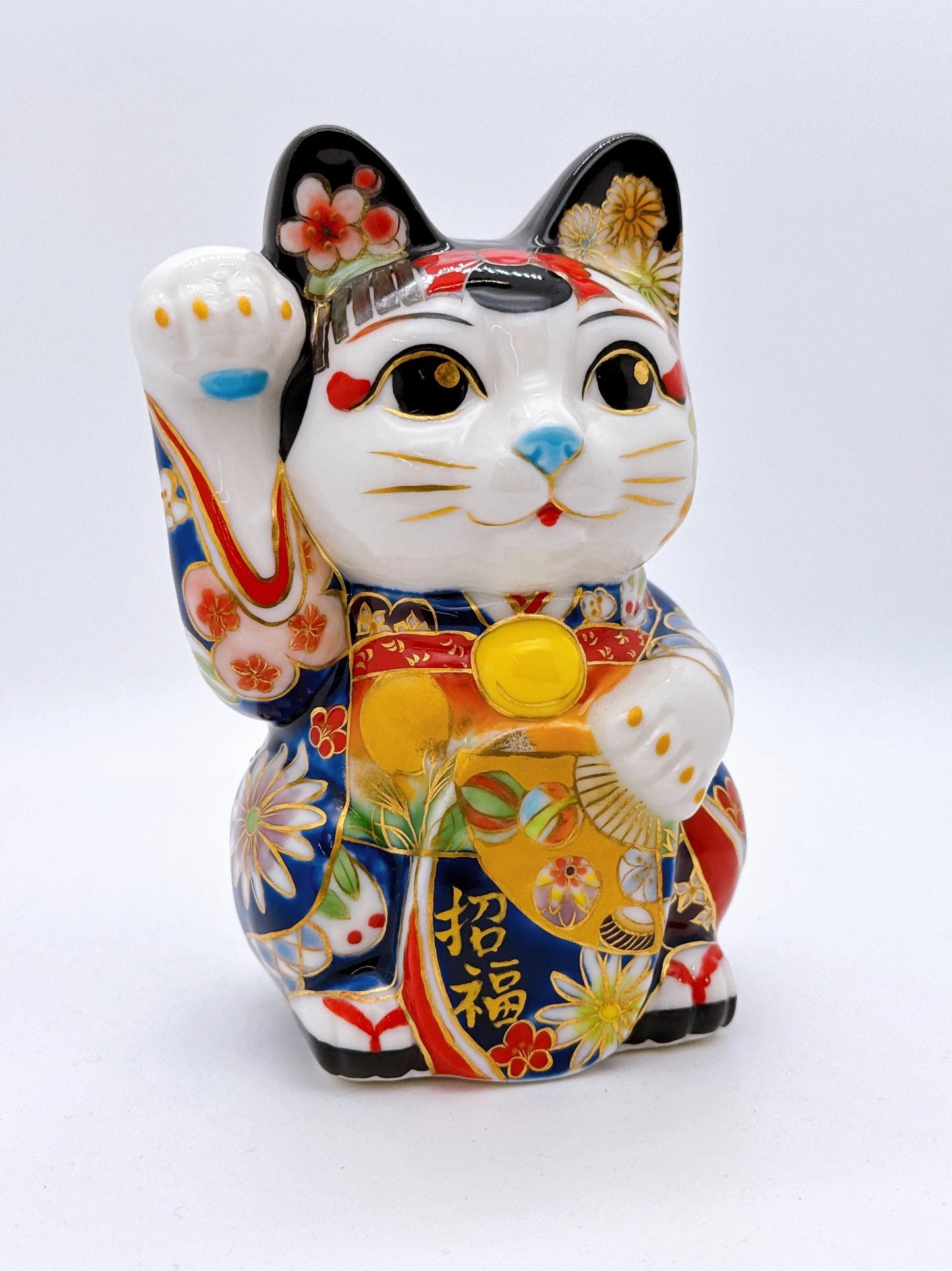 日本清水燒招財貓 色繪 舞妓 月兔