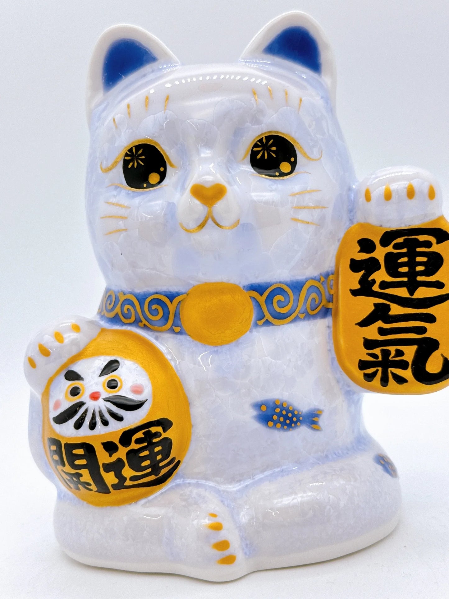 日本清水燒招財貓 達摩 花結晶 藤 運氣
