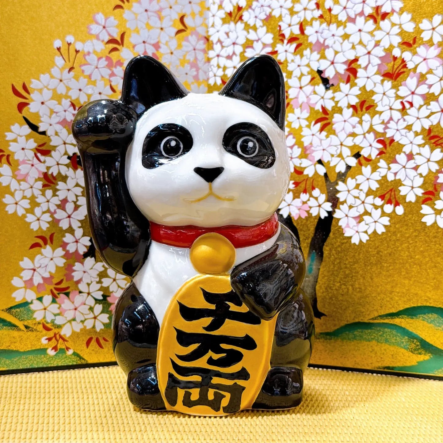 日本清水烧招财猫 熊猫Panda