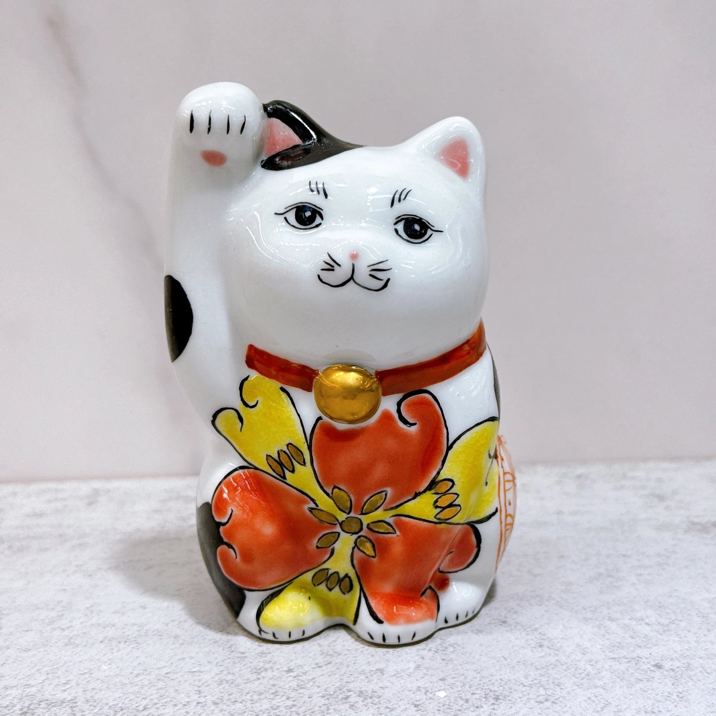 日本九谷燒招財猫 色繪