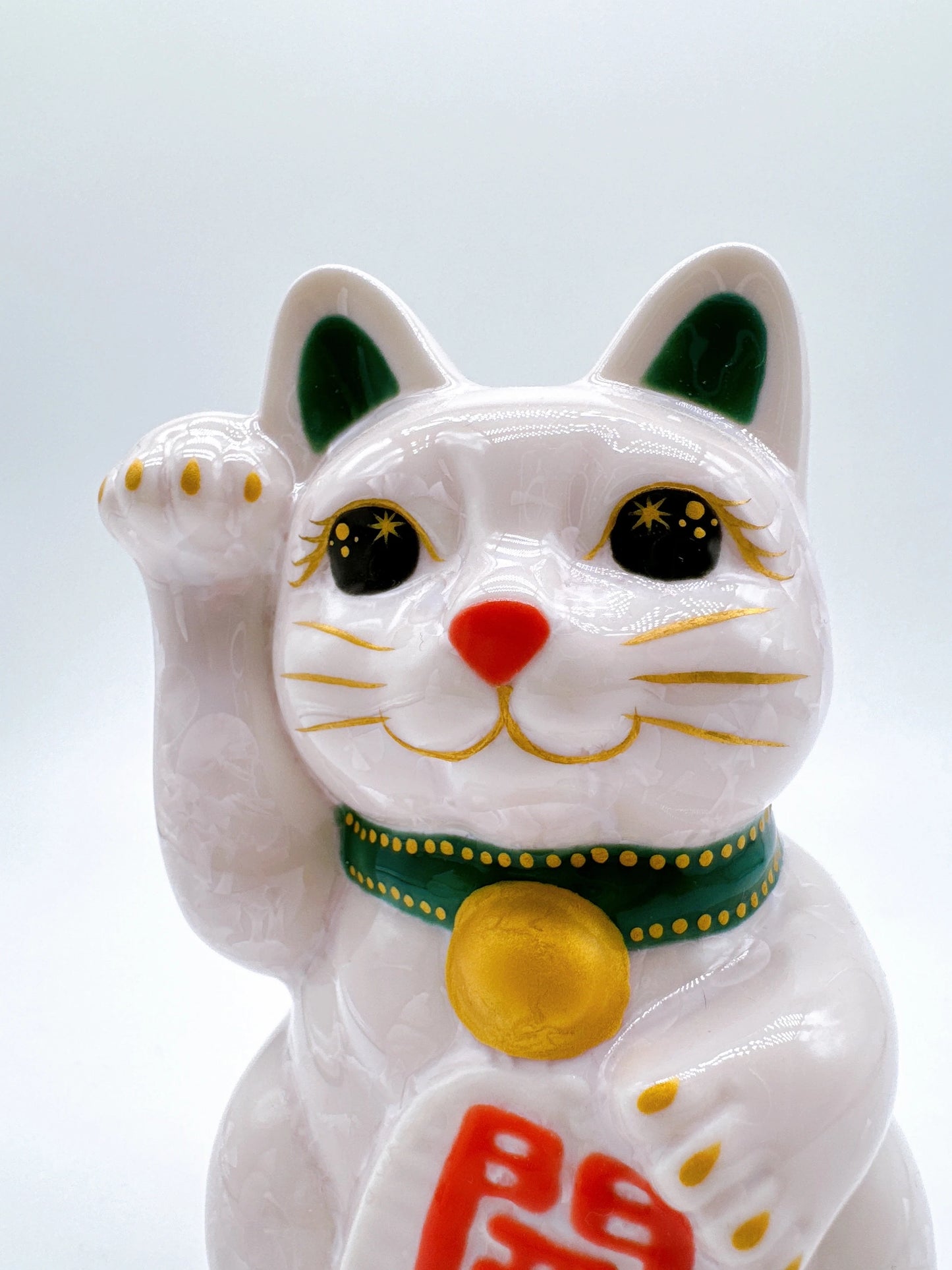 日本清水燒招財貓 花結晶 桃 開運