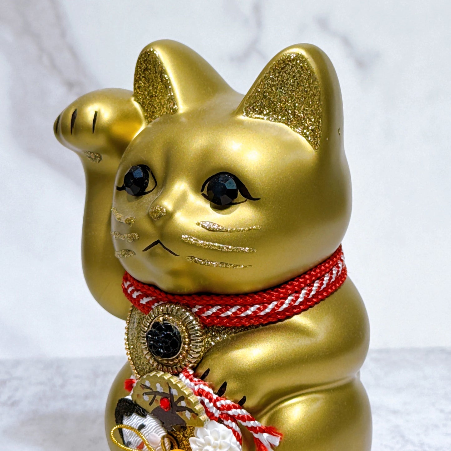 日本花見招財貓 日和元 金 5號 右