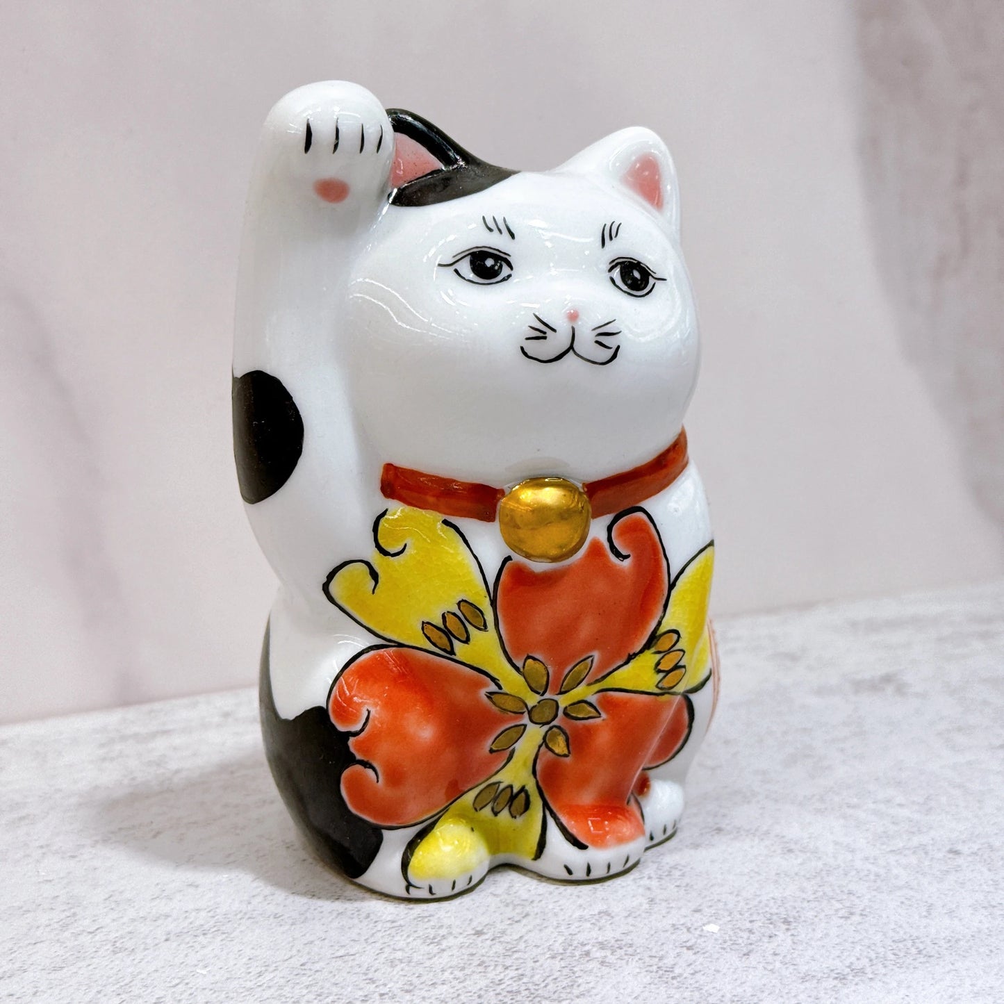 日本九谷燒招財猫 色繪