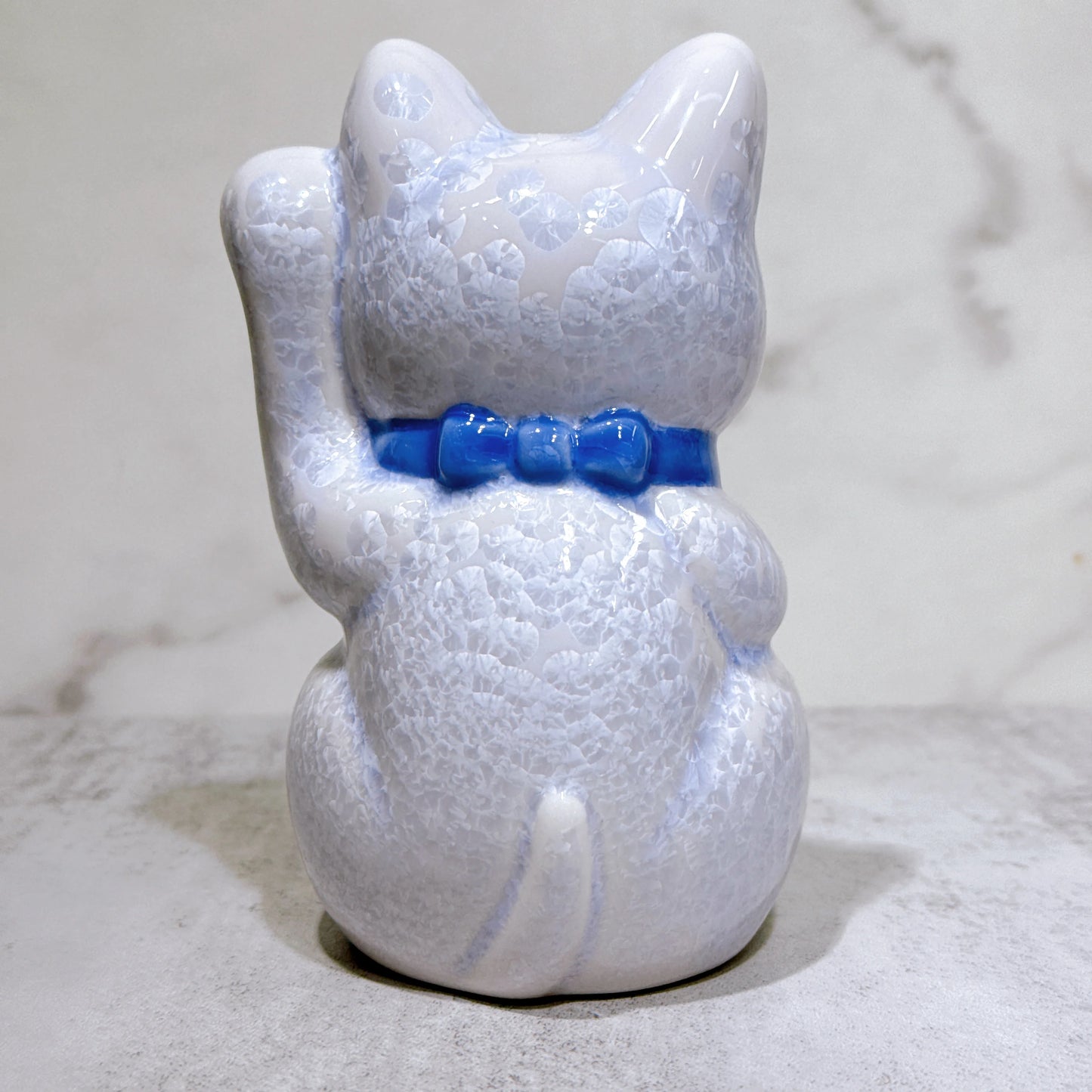 日本清水烧招财猫 花结晶 藤 千万两 左
