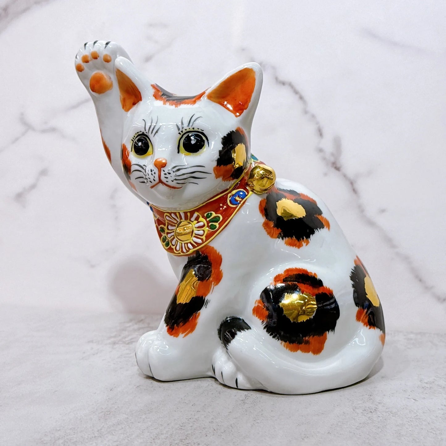 日本九谷燒招財貓 金三毛 5.5號