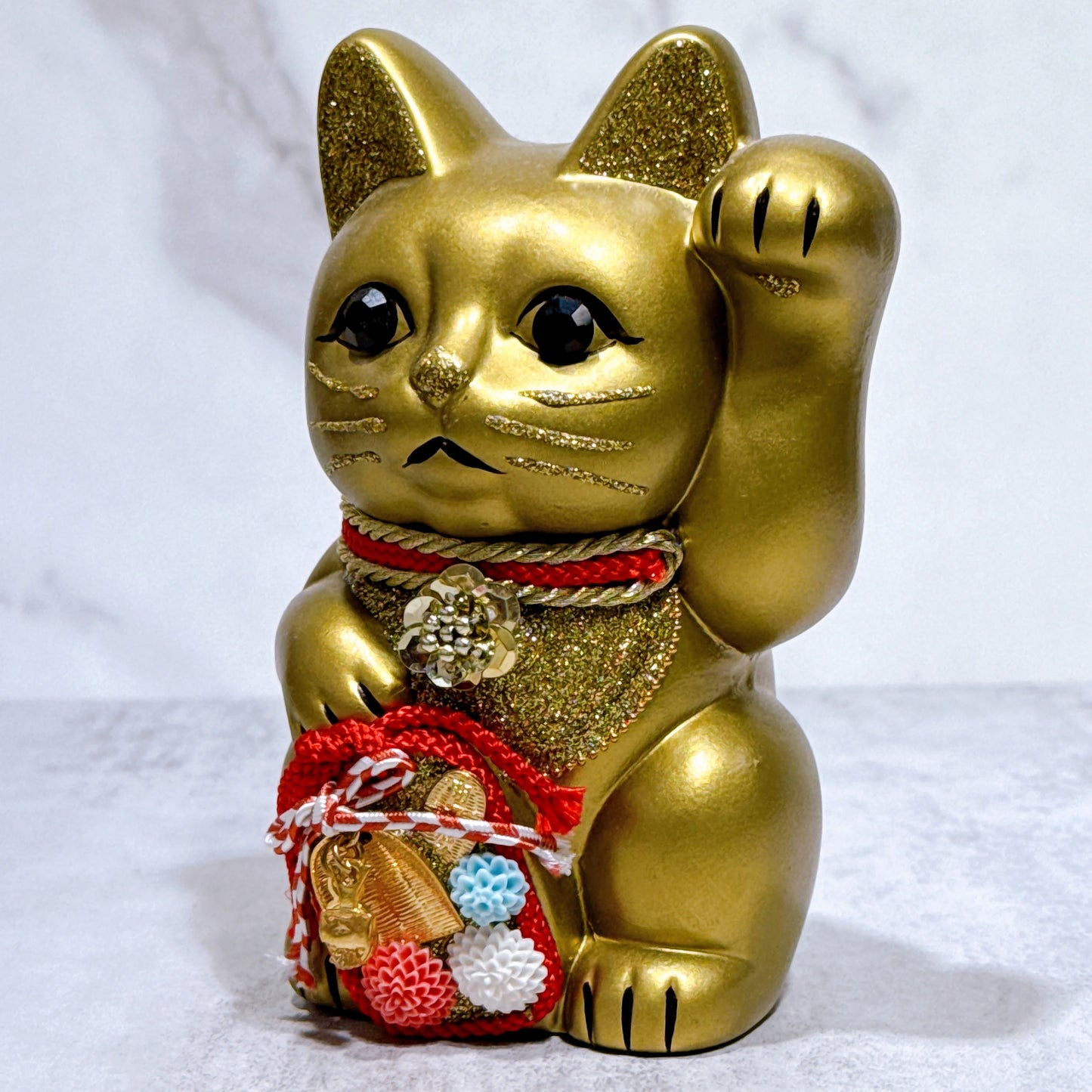 日本花見招財貓 日和運 金 5號 左