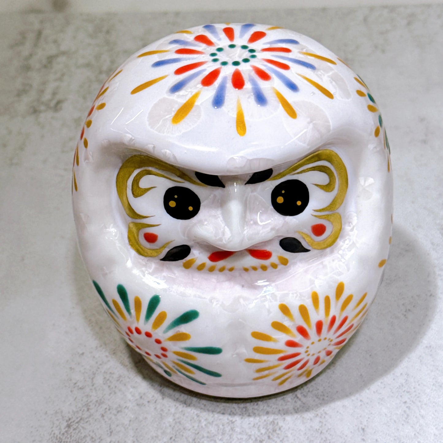日本清水燒達摩 花結晶 桃 花火 小號