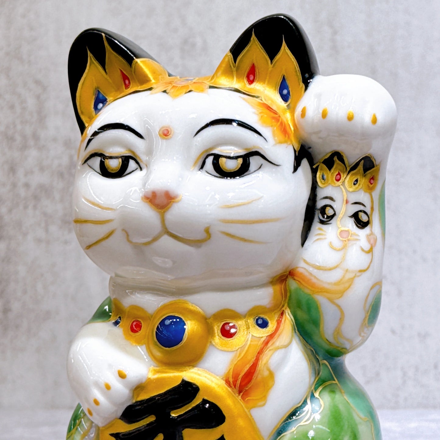 日本清水烧招财猫 佛绘 民族猫