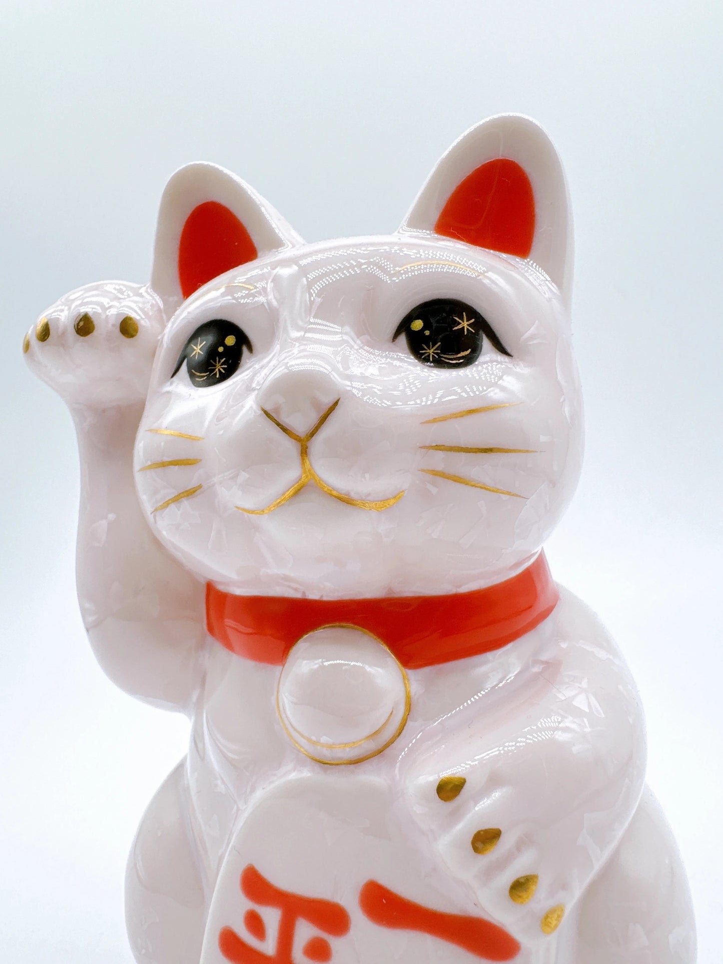日本清水烧招财猫花结晶一生平安