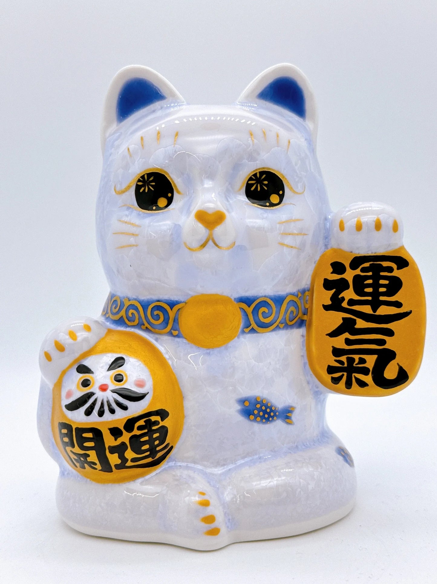 日本清水燒招財貓 達摩 花結晶 藤 運氣