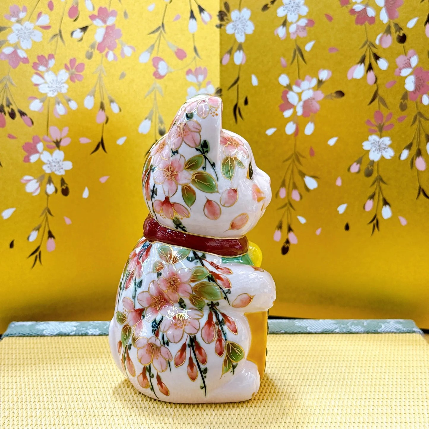 日本清水燒招財貓 枝垂櫻