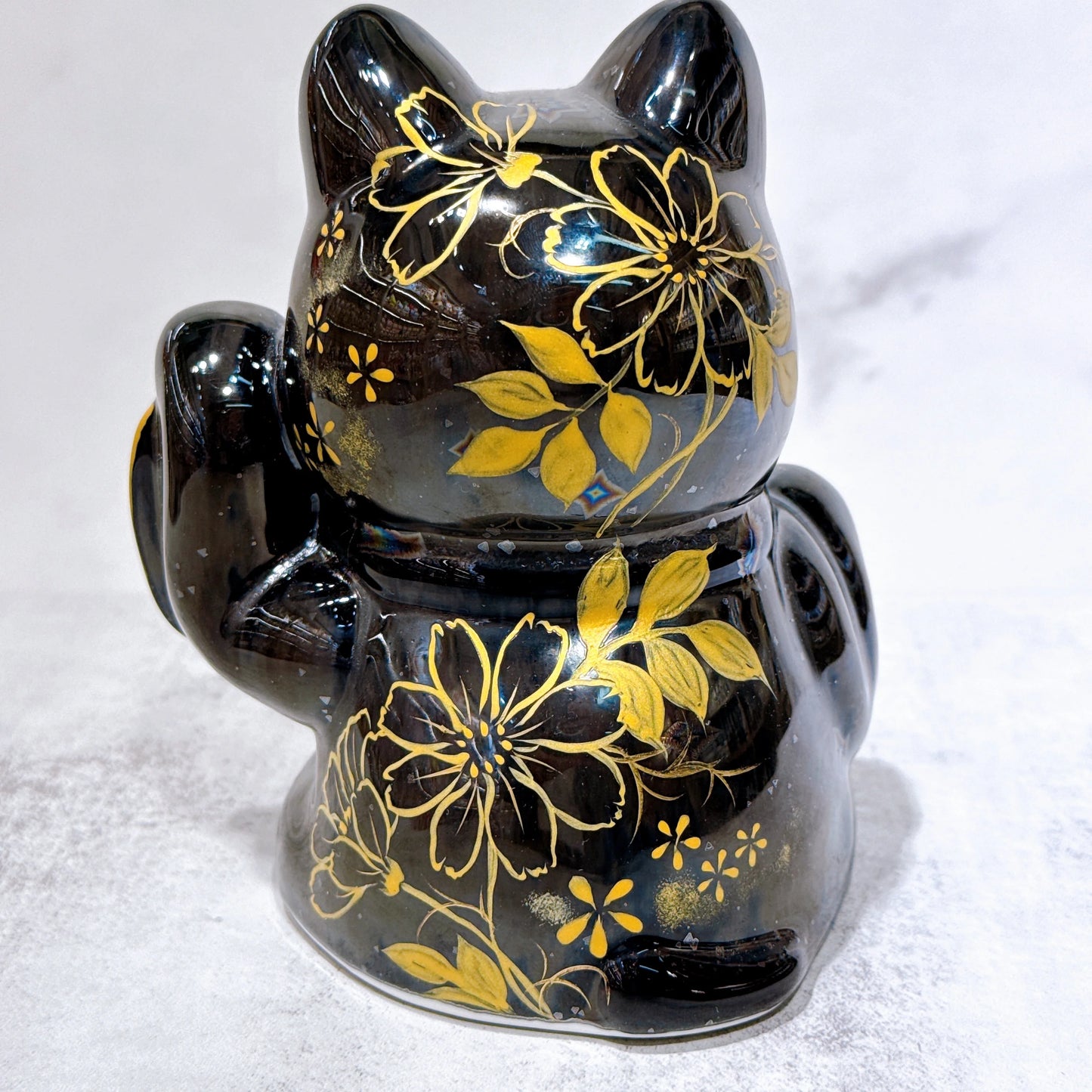 日本清水燒招財貓 達摩 星結晶 体花