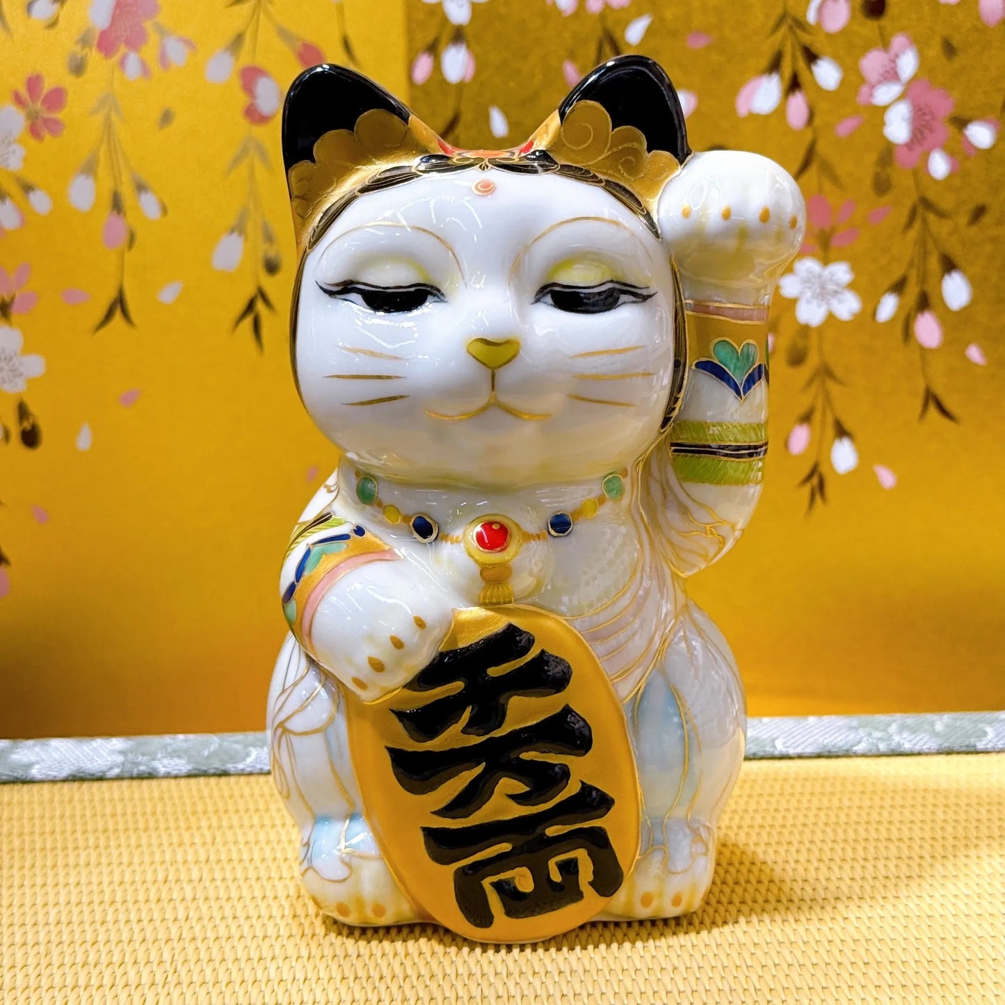 日本清水烧招财猫 仫绘 观音