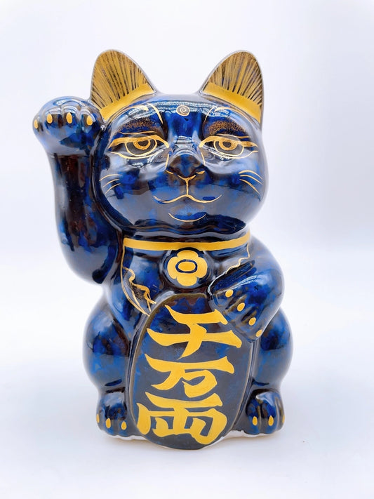 日本清水燒招財貓 青墨 觀音菩薩