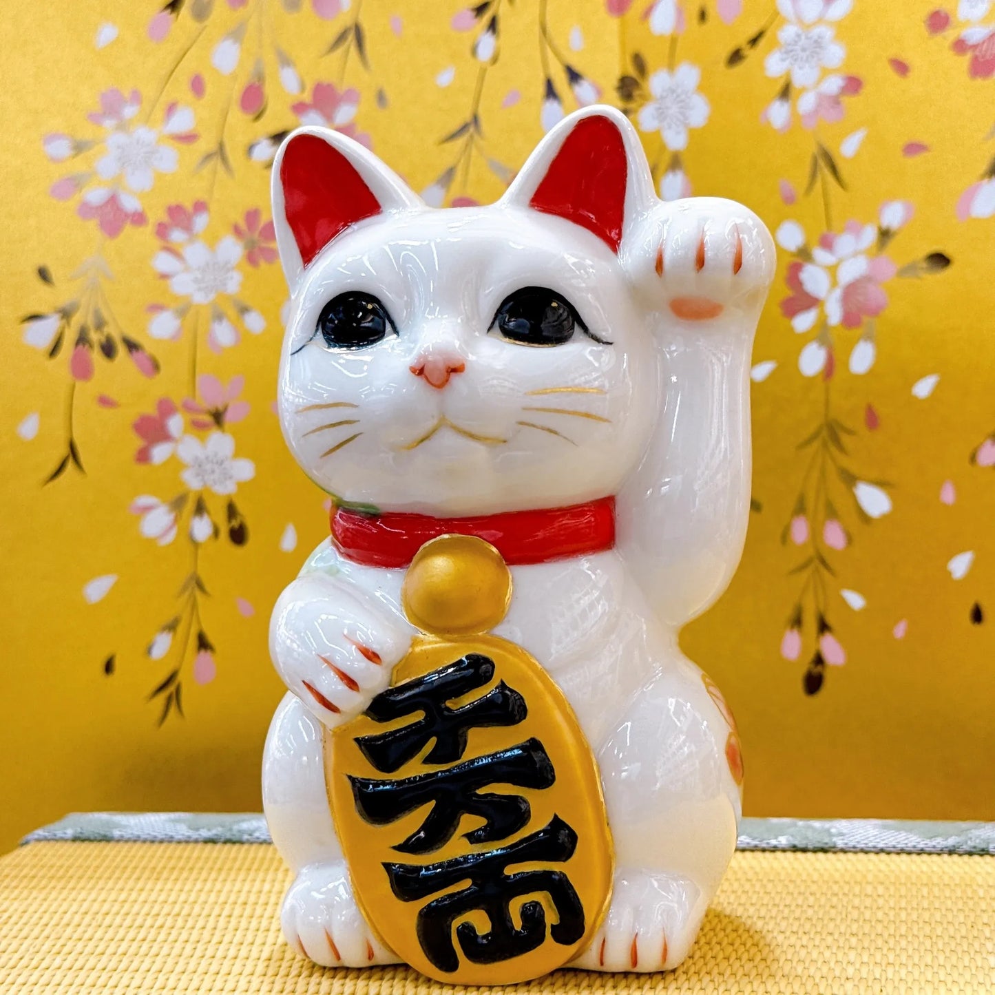日本清水烧招财猫 仫绘 樱佛猫