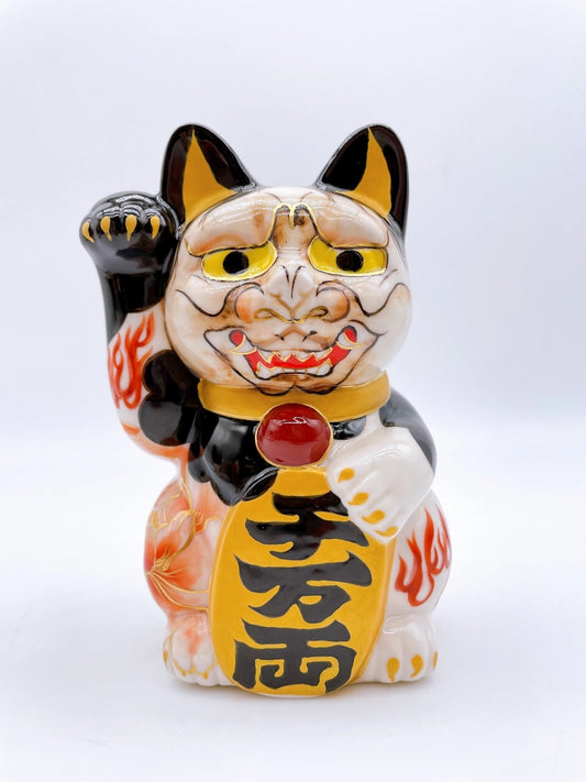 日本清水燒招財貓 白般若