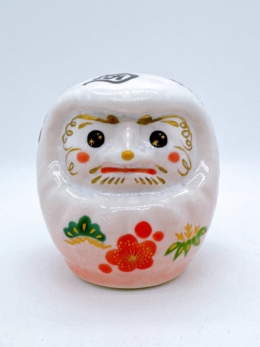 日本清水燒達摩 花結晶 黑彩X夢想