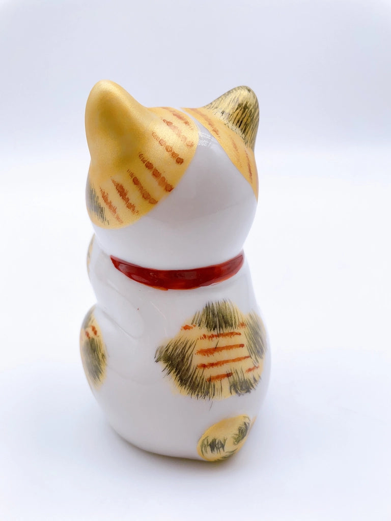 日本九谷烧招财猫 金纹猫