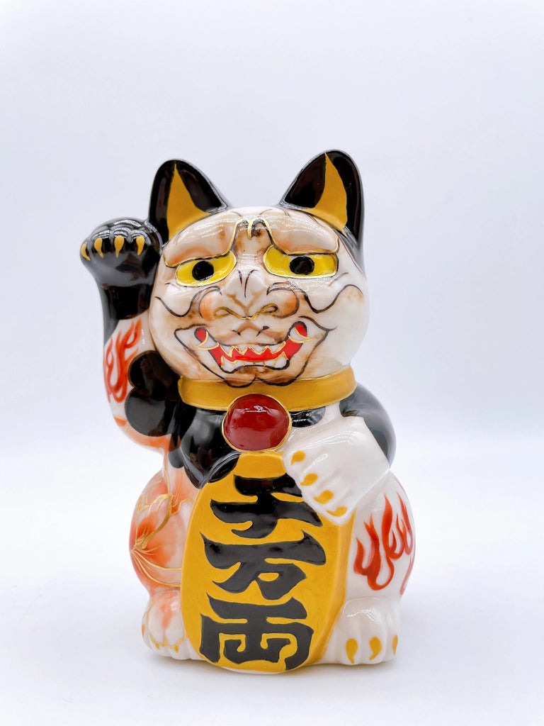 日本清水烧招财猫 白般若