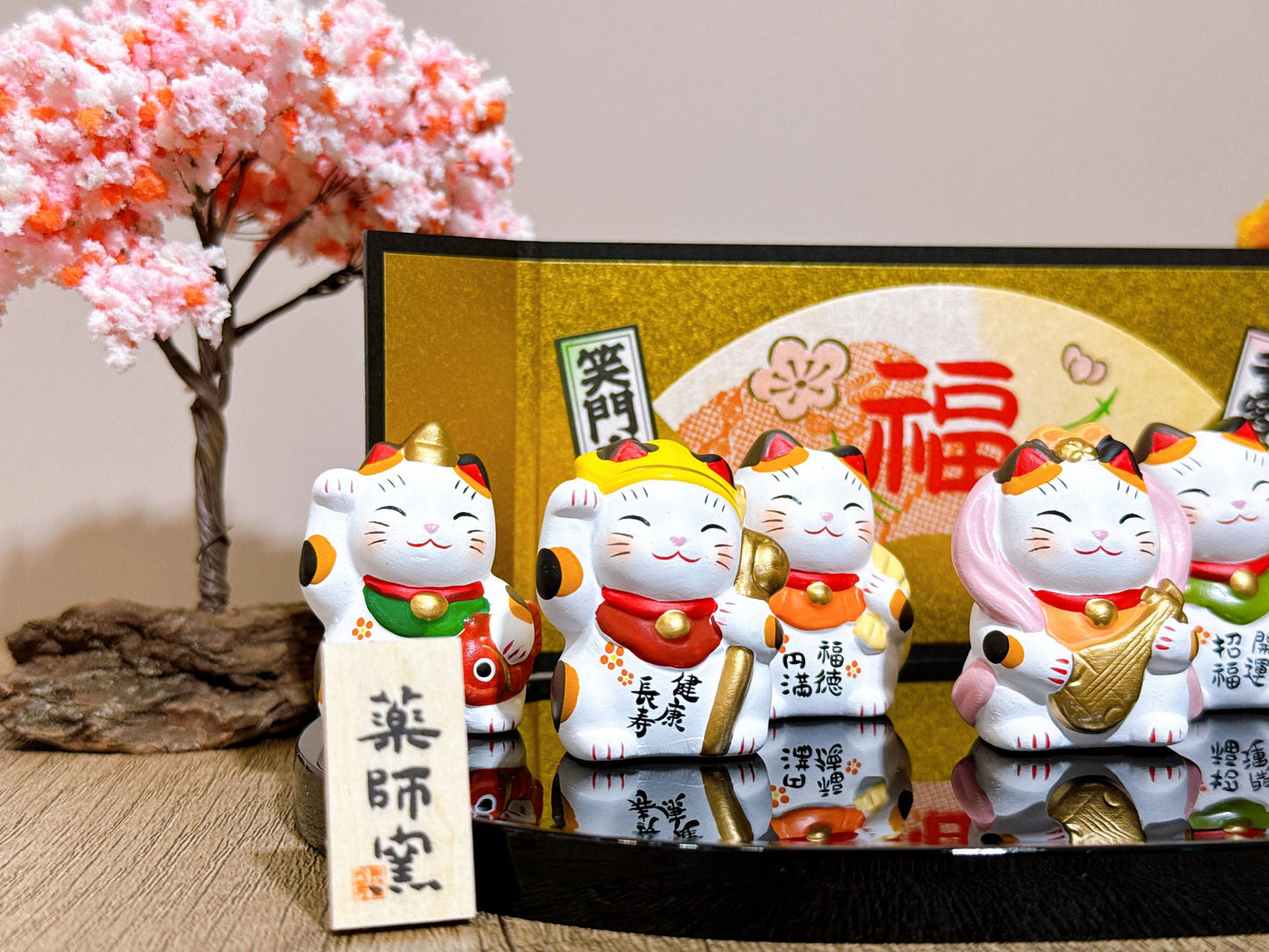 日本錦彩七福神招財貓 套裝 小號