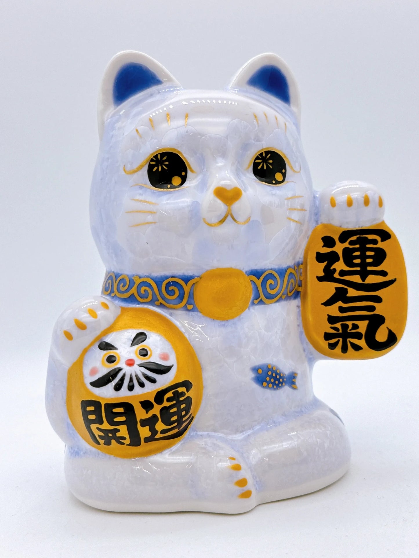 日本清水燒招財貓 達摩 花結晶 藤 運氣