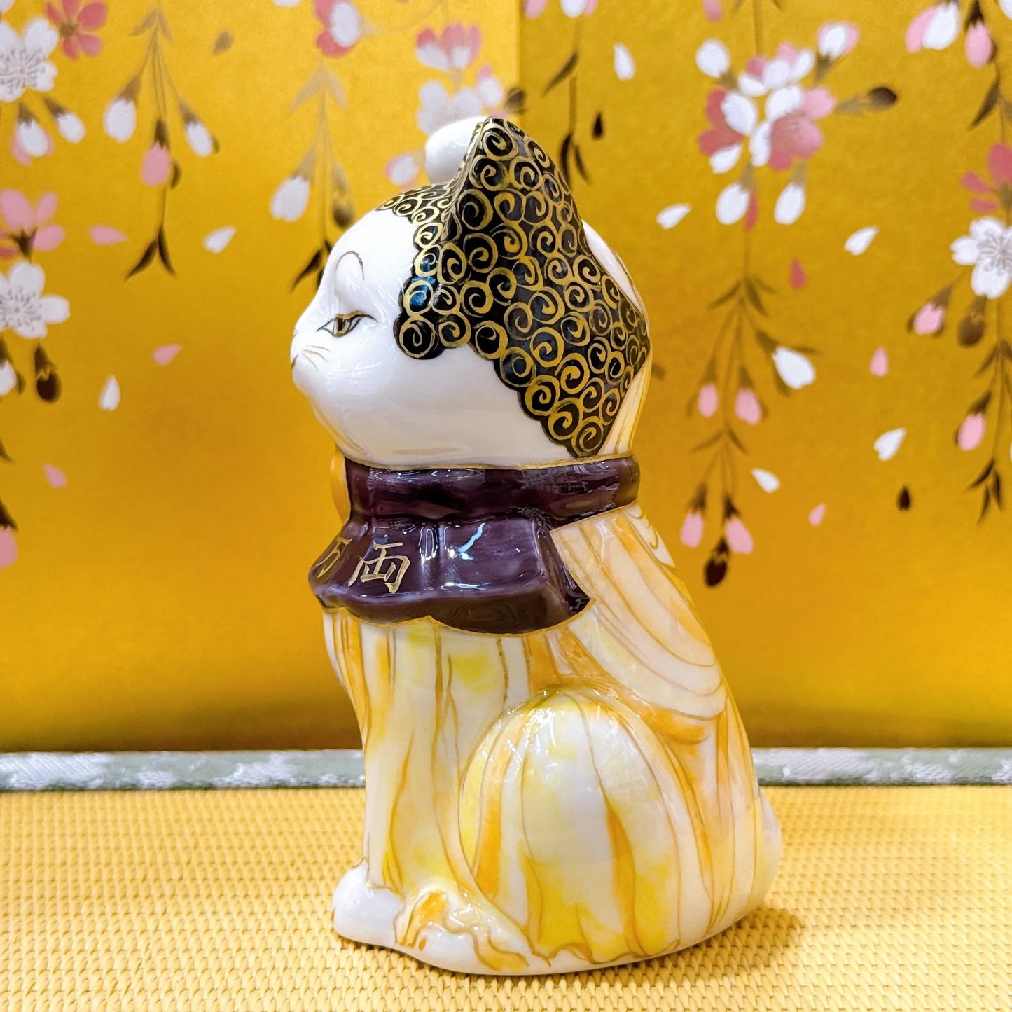 日本清水燒招財貓 色繪 佛陀