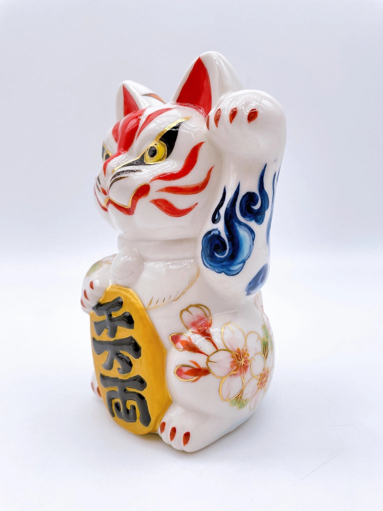 日本清水烧招财猫 九尾狐