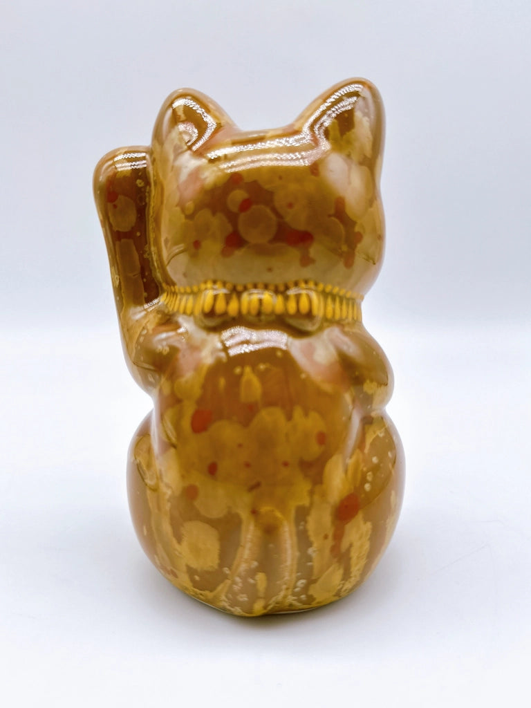 日本清水烧招财猫 古地朱茶 千万两 左