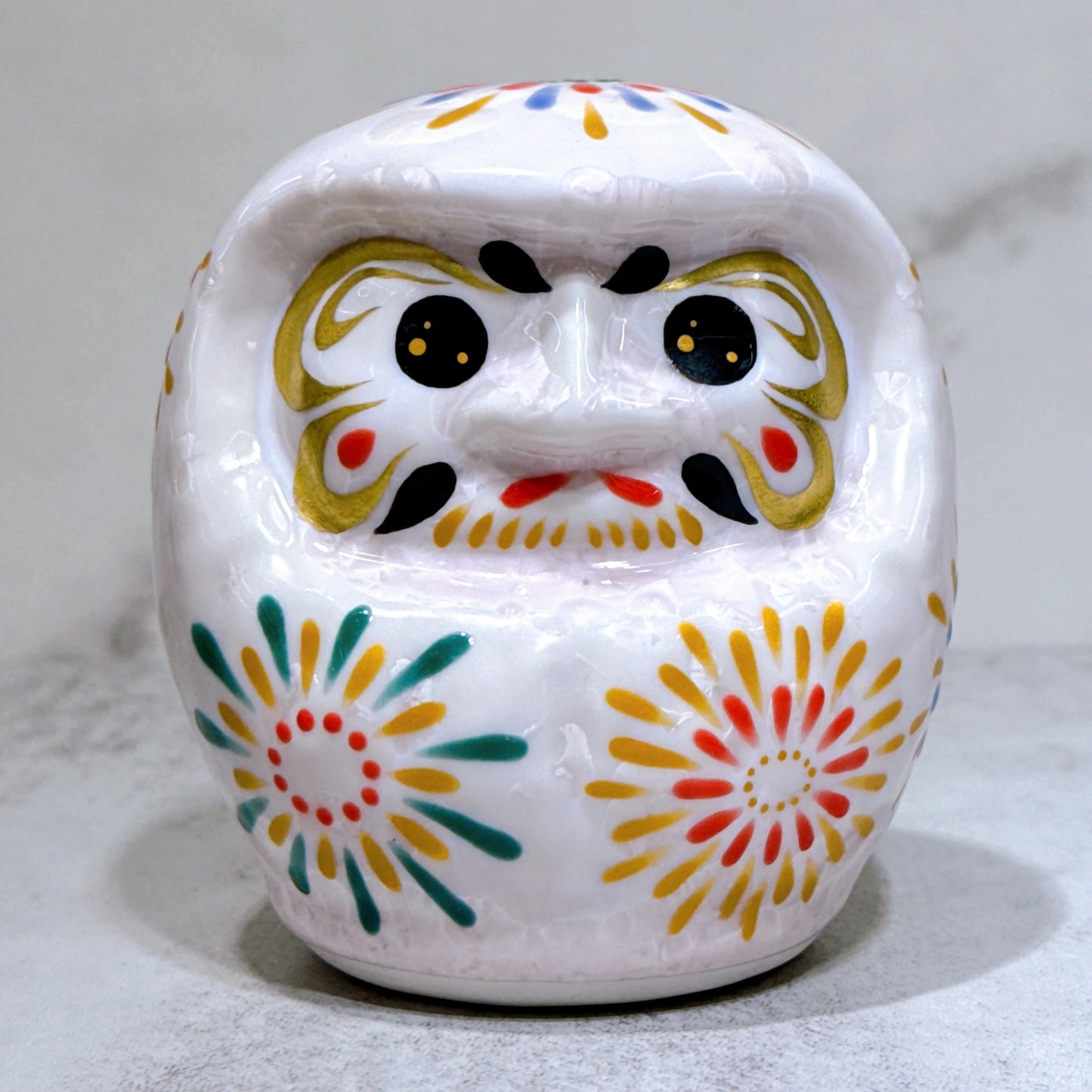 日本清水燒達摩 花結晶 桃 花火 小號