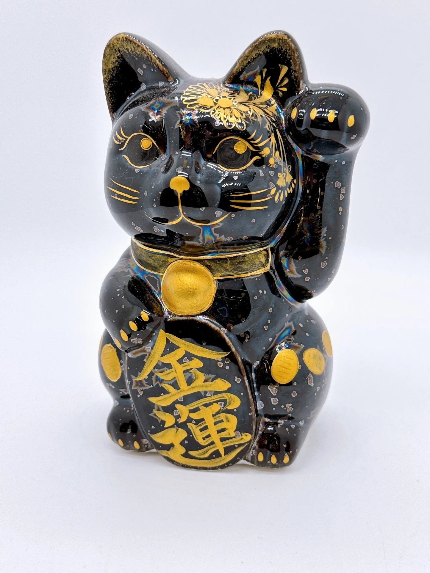 日本清水燒招財貓 星結晶 金運小判