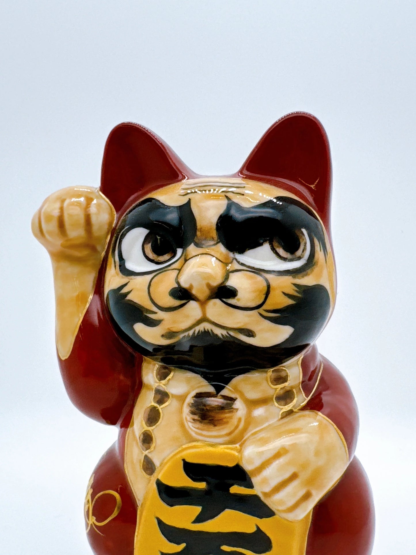 日本清水烧招财猫 达摩大师
