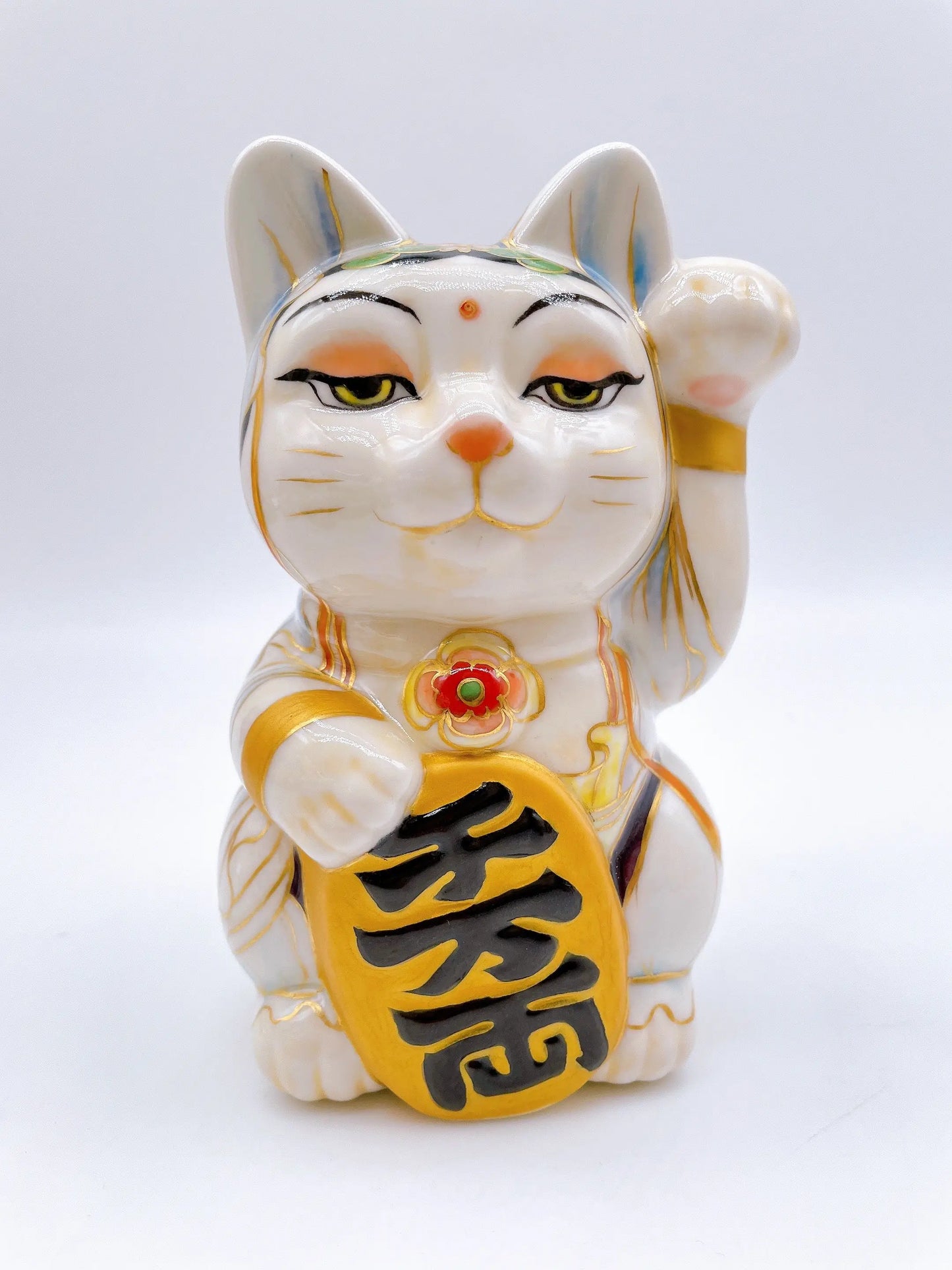 日本清水烧招财猫 仫绘 观音