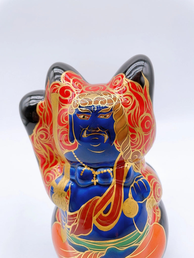 日本清水烧招财猫 不动明王