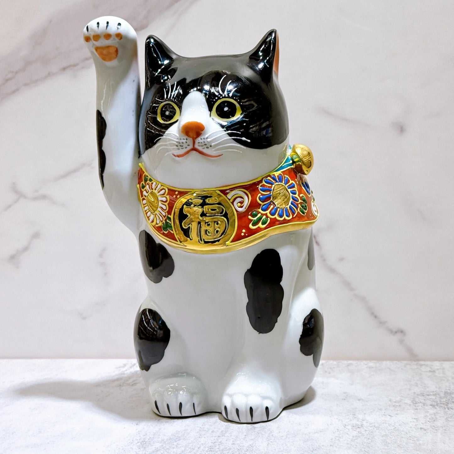 日本九谷烧招财猫 黑布7号
