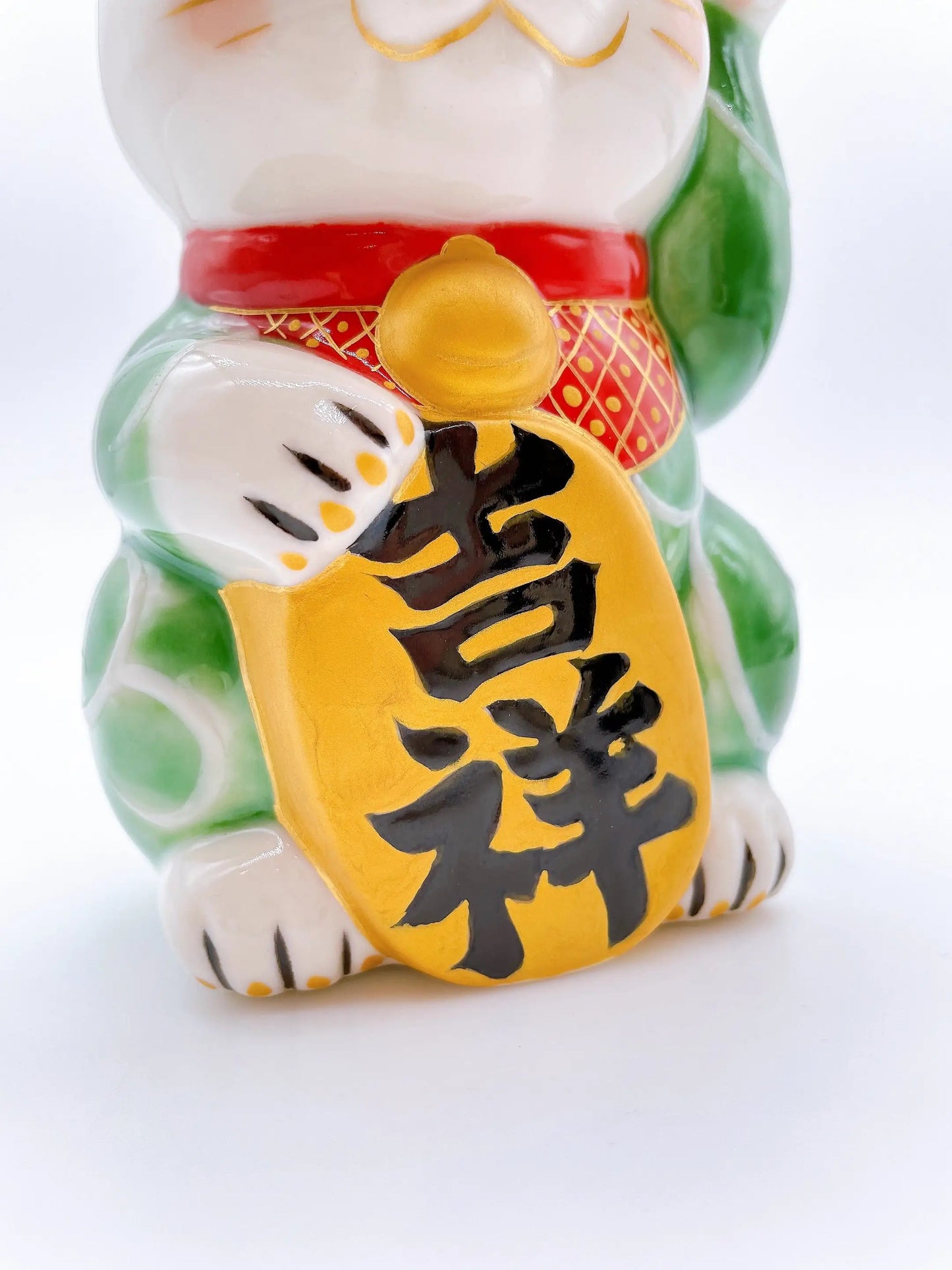 日本清水烧招财猫 唐草 吉祥