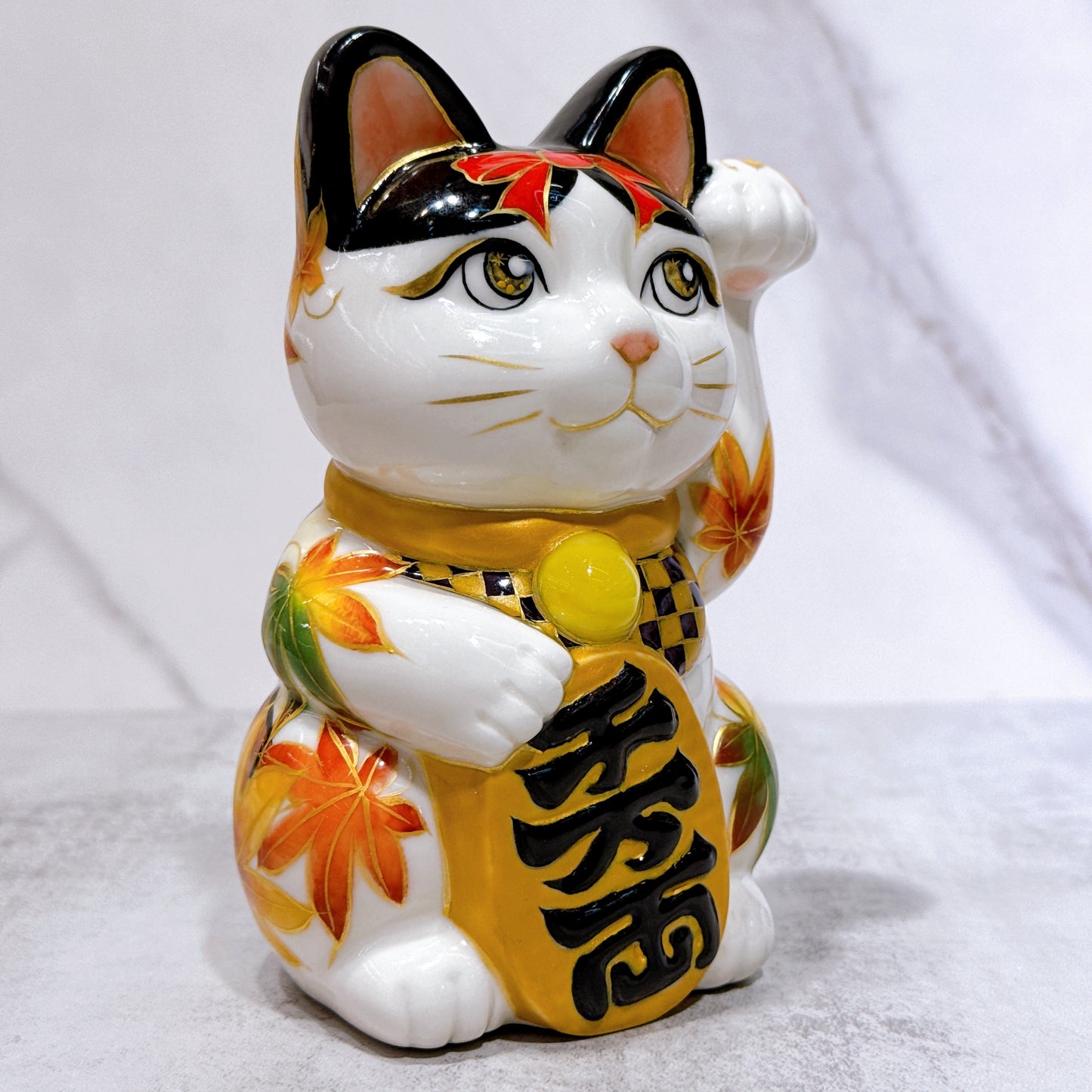 日本清水燒招財貓 色繪 京都八板之貓