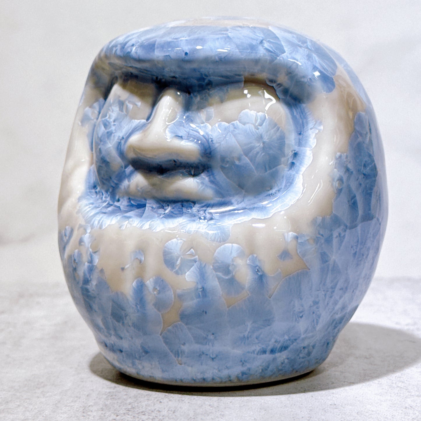 日本清水燒達摩 花結晶 銀藤 無地 小號
