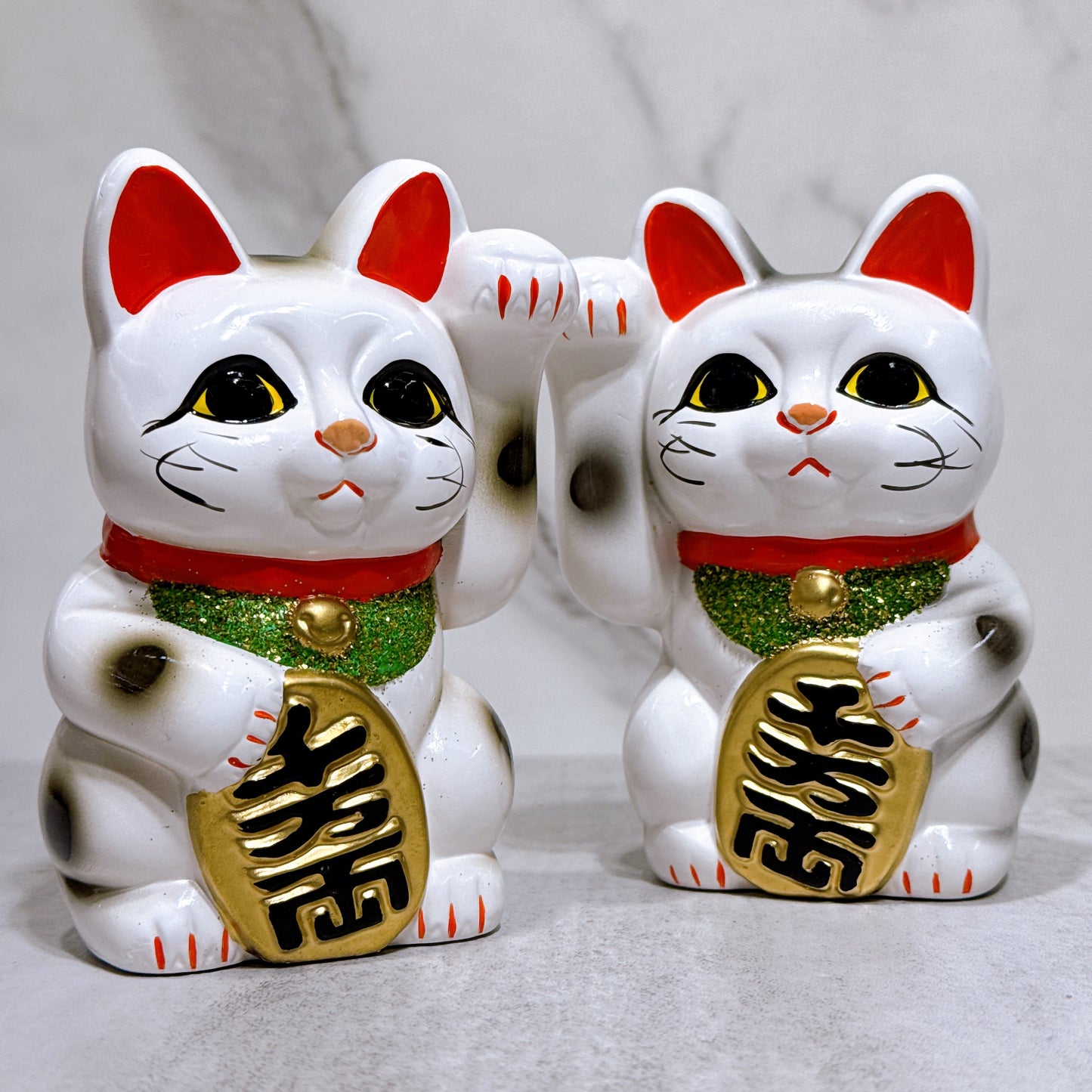 日本常滑小判招財貓 4號 白